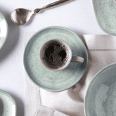 Jogo de 6 Xícaras de Café Bio Green Granite Stoneware 120ml - Ela Decora